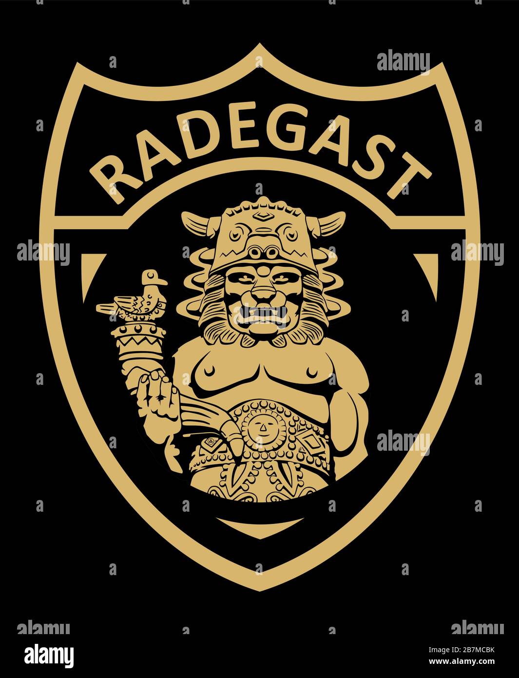 Pagan god Radegast in coat of arms - vector Stock Vector