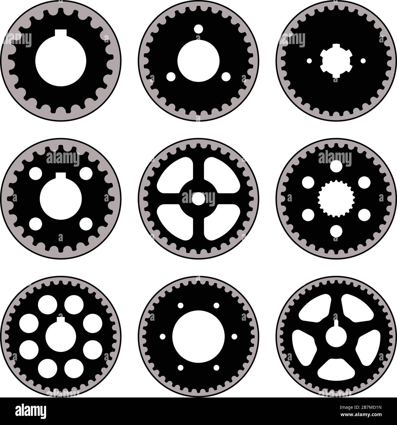 Timing pulley. Machine parts. Vector illustration Stock Vector Image