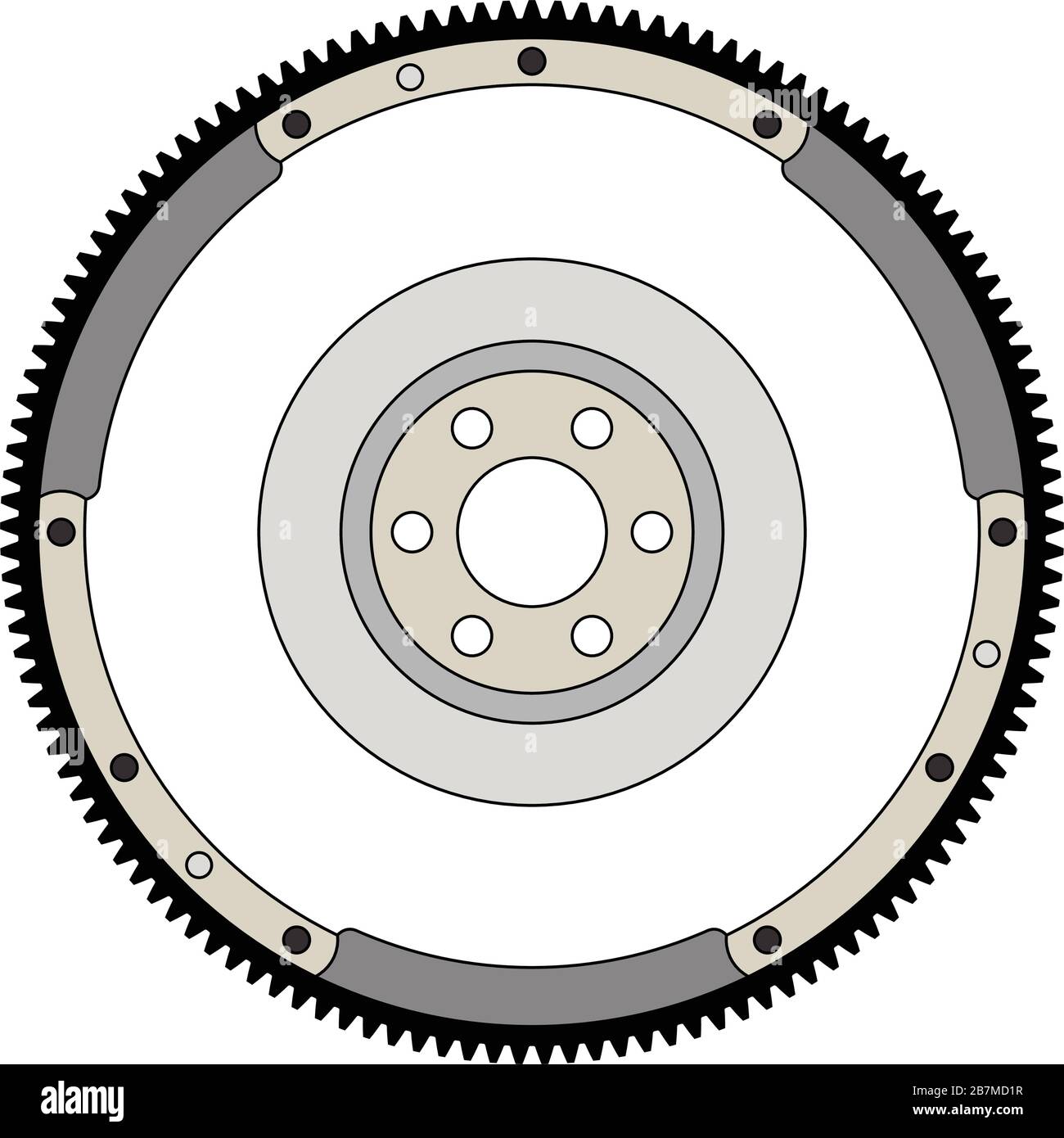 Flywheel. Vehicle parts. Vector illustration Stock Vector