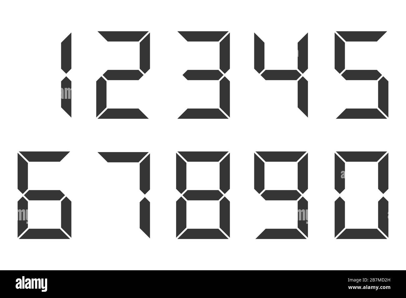 Set of numbers. Vector illustration. Black digital clock numbers isolated.  Calculator digital numbers Stock Vector Image & Art - Alamy