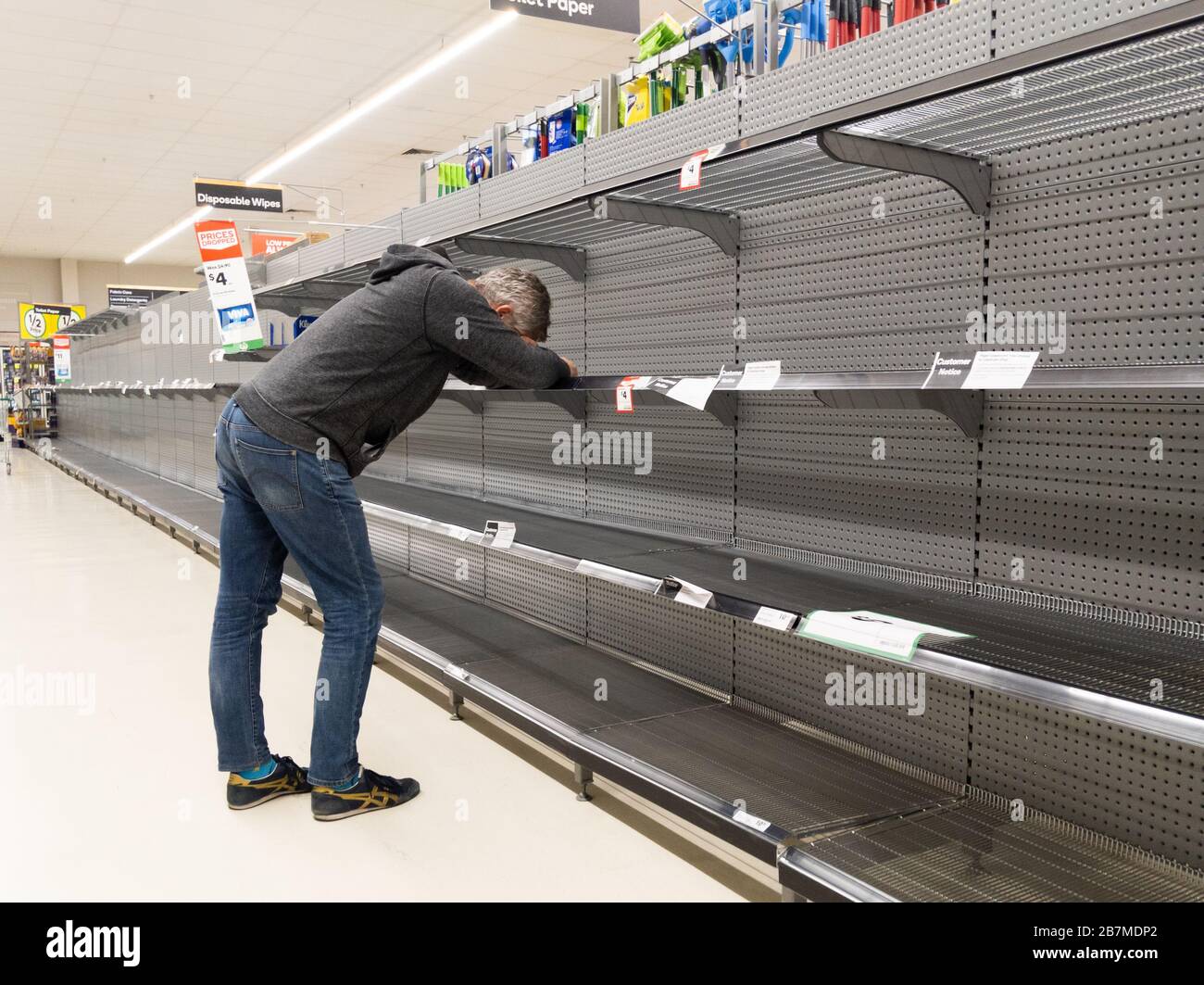 Empty Shelves at Australian Supermarket Stock Photo Alamy