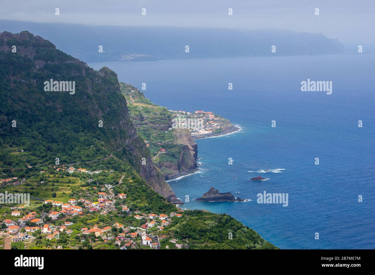 Ponta delgada in madeira north coast panorama mountain view sea Stock ... - Panoramic Mountain Views Of Ocean