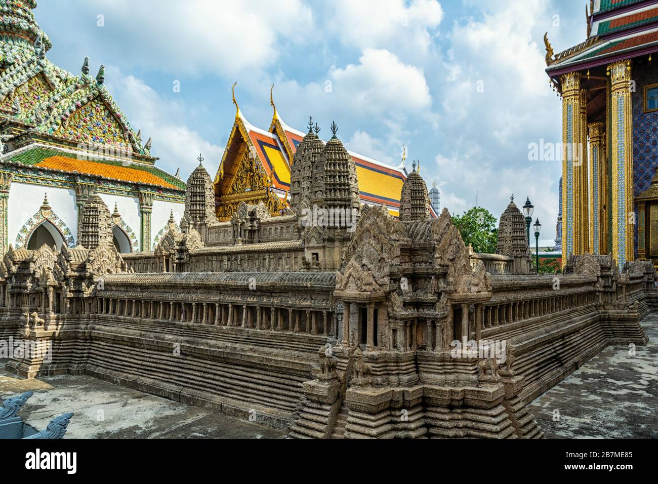 Model of Angkor Wat in the Grand Palace in Bangkok, Thailand Stock Photo