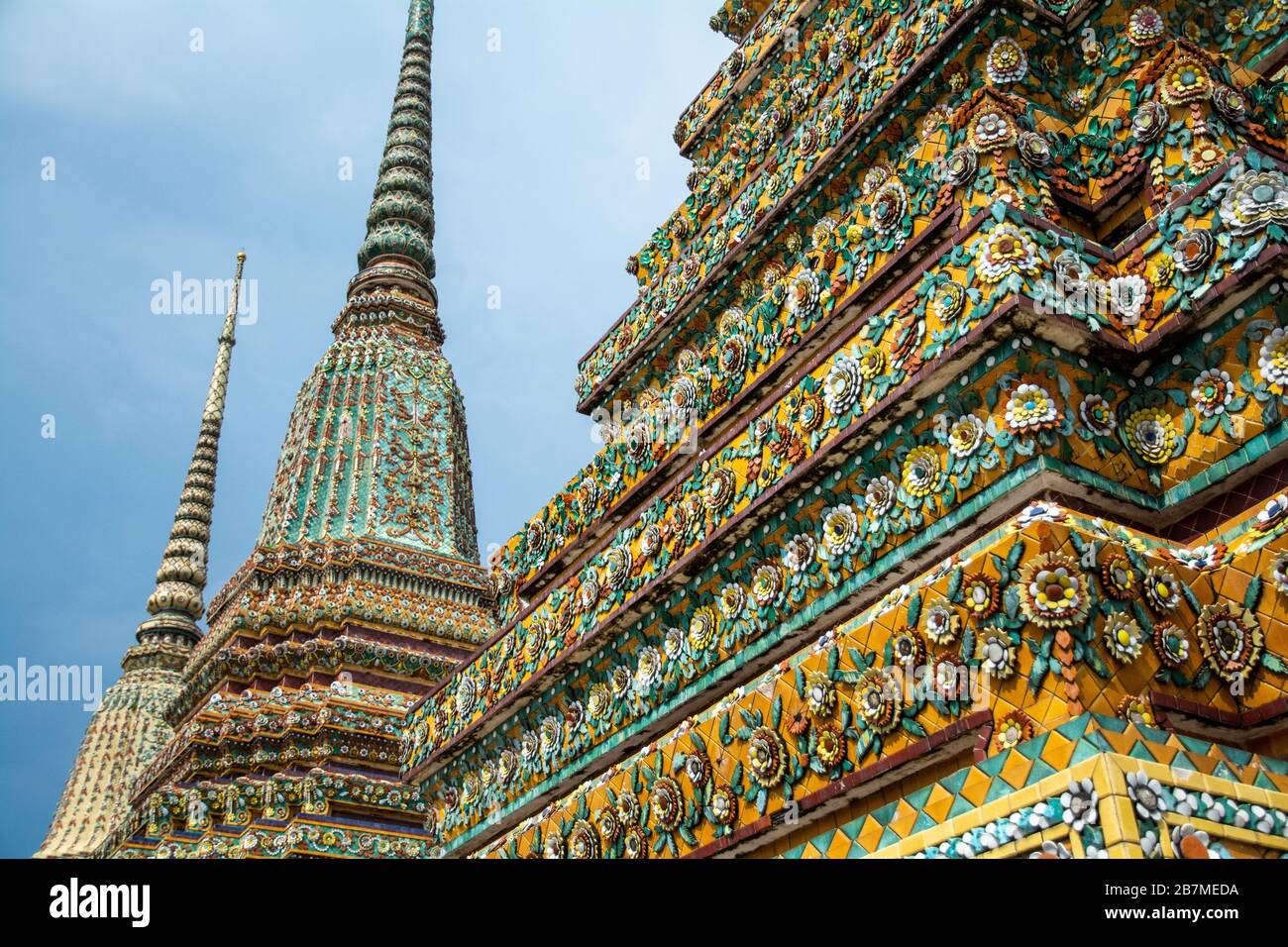 Large chedis at Wat Pho in Bangkok, Thailand Stock Photo