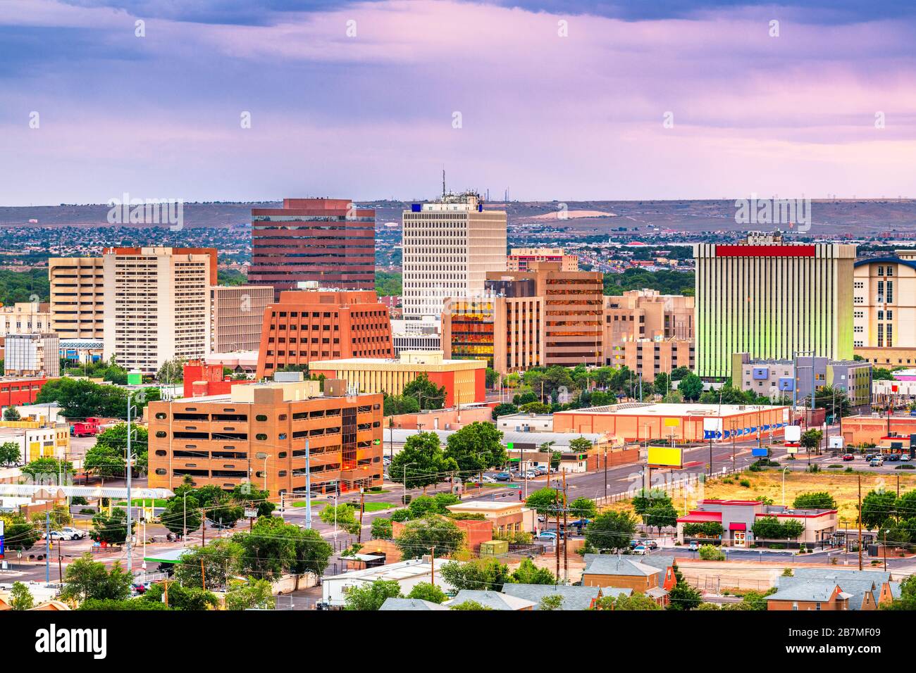 Albuquerque, New Mexico, USA downtown cityscape at twilight Stock Photo ...