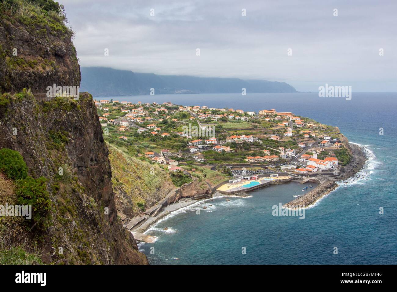 Ponta delgada in madeira north coast panorama mountain view sea Stock ... - Panoramic Mountain Views Of Ocean