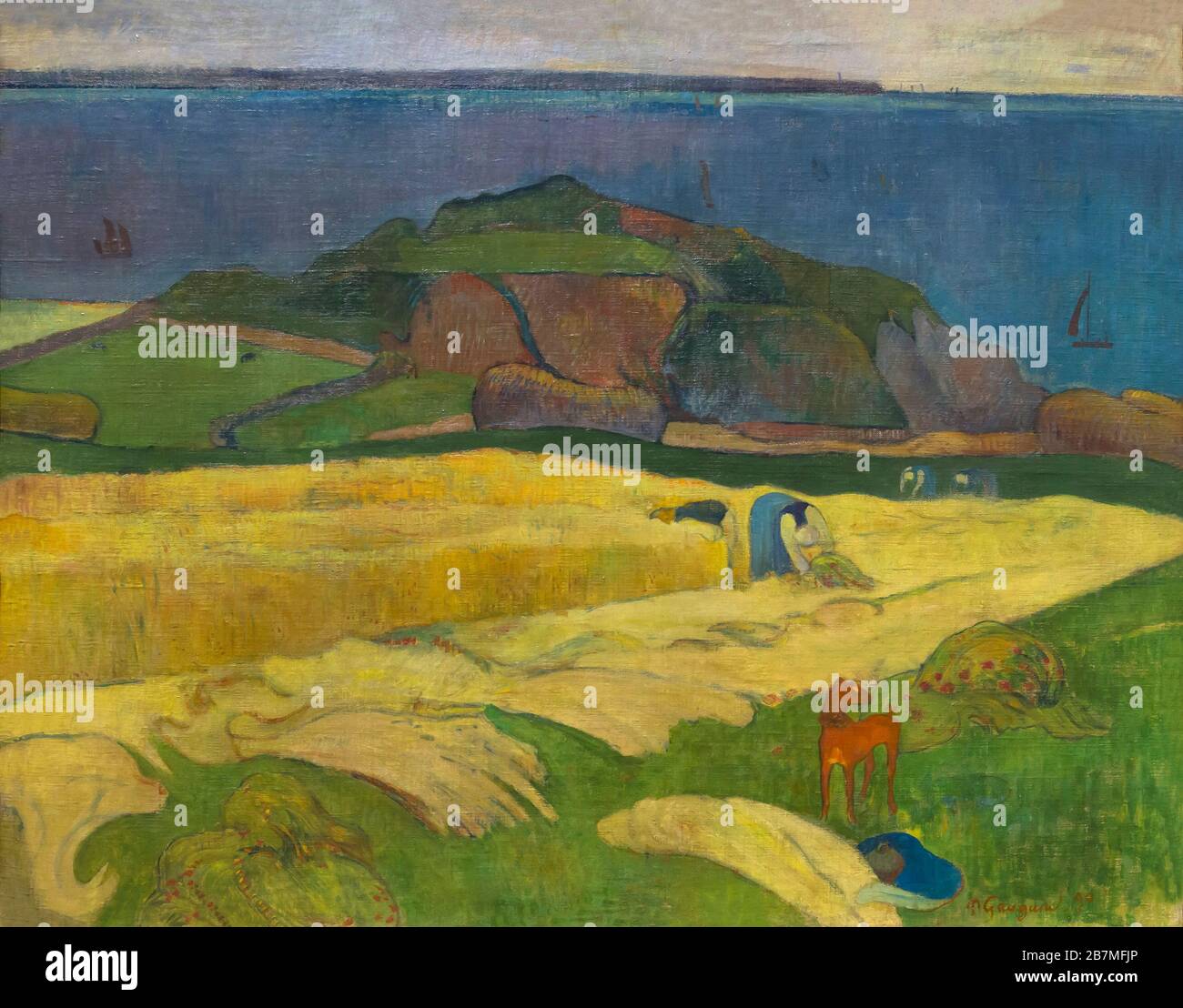 Harvest, Le Pouldu, Paul Gauguin, 1890, Stock Photo