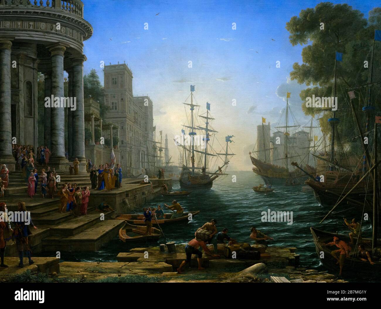 Seaport with the embarkation of saint ursula hi-res stock