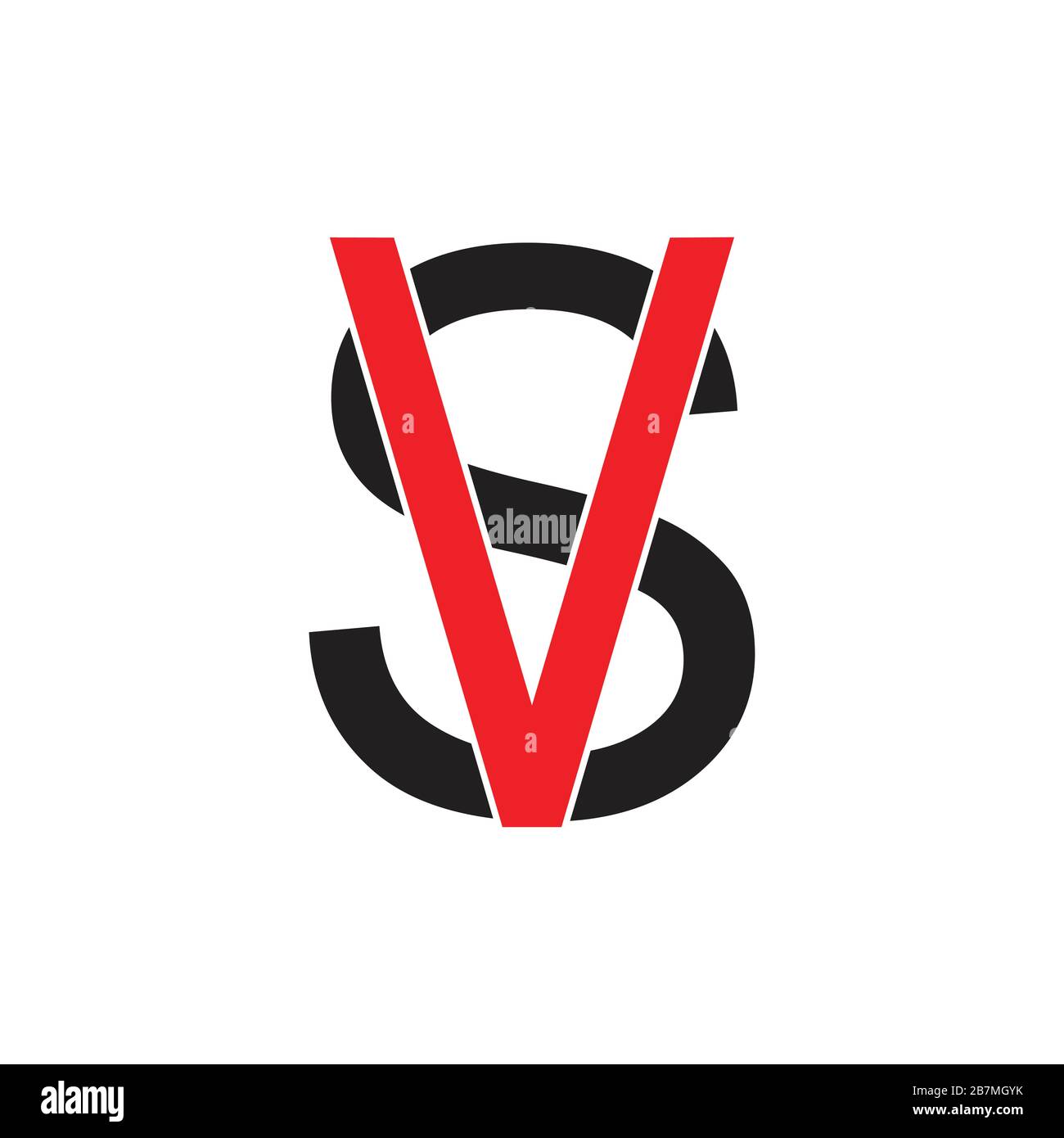 letters vs simple line logo vector Stock Vector