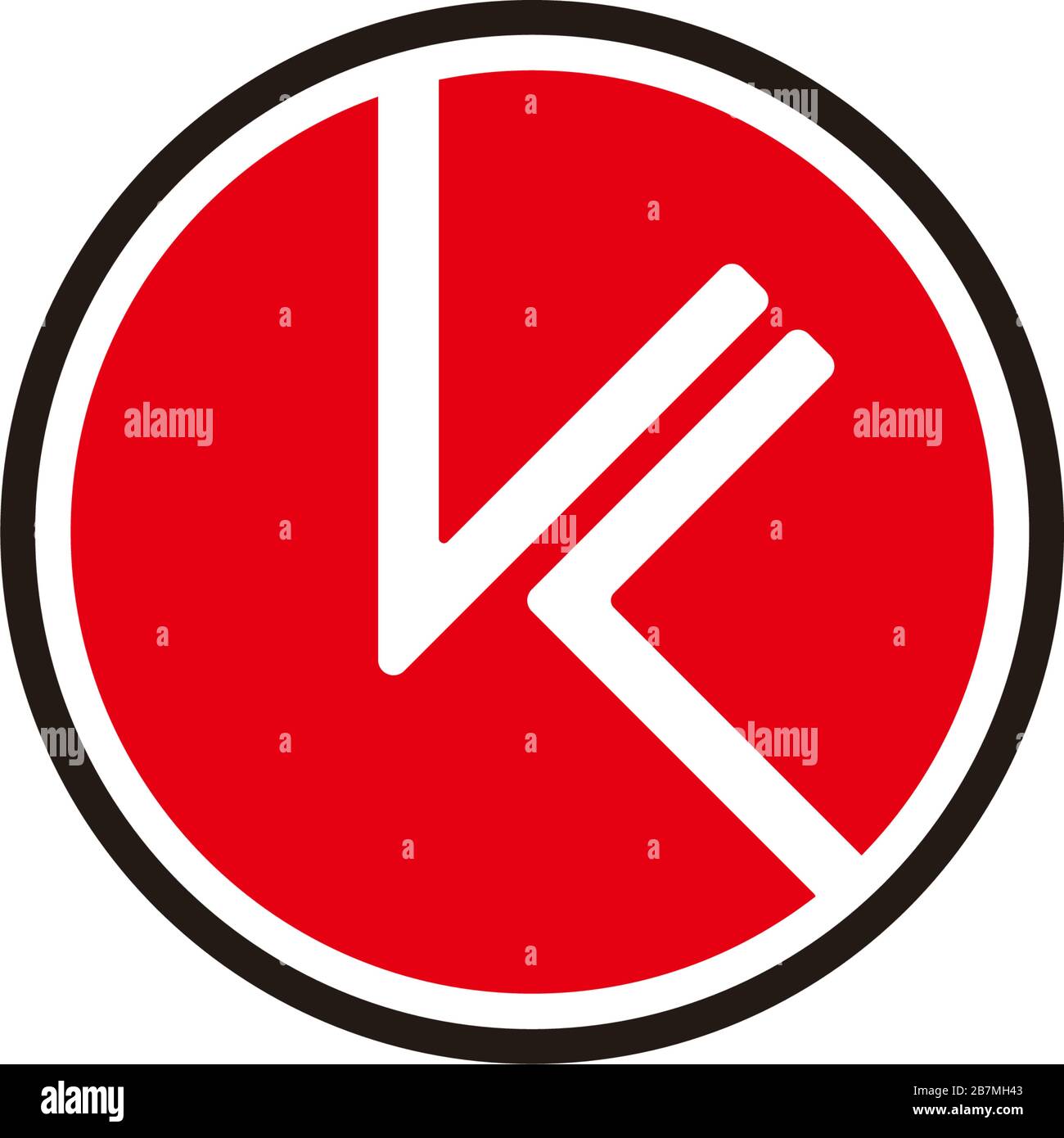 abstract letter kl negative space circle geometric line logo vector Stock Vector