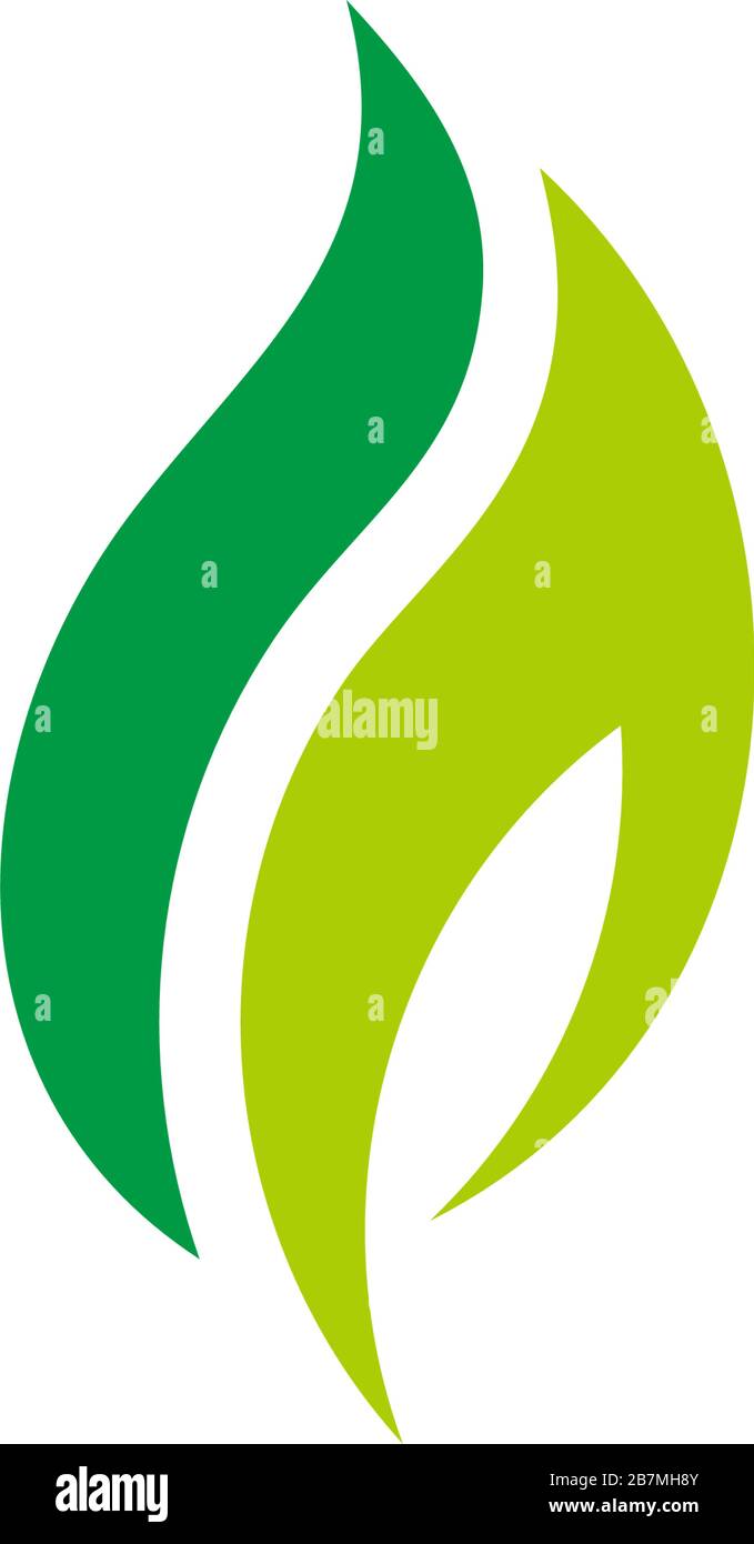 simple curves geometric leaf motion logo vector Stock Vector