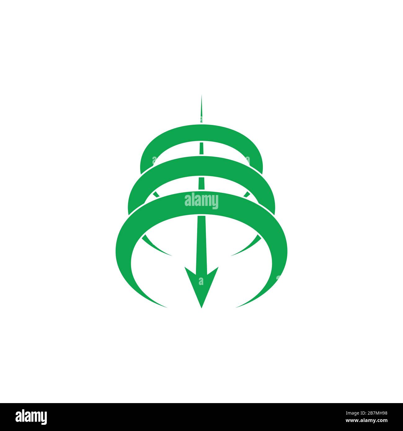 3d arrow down curves motion logo vector Stock Vector