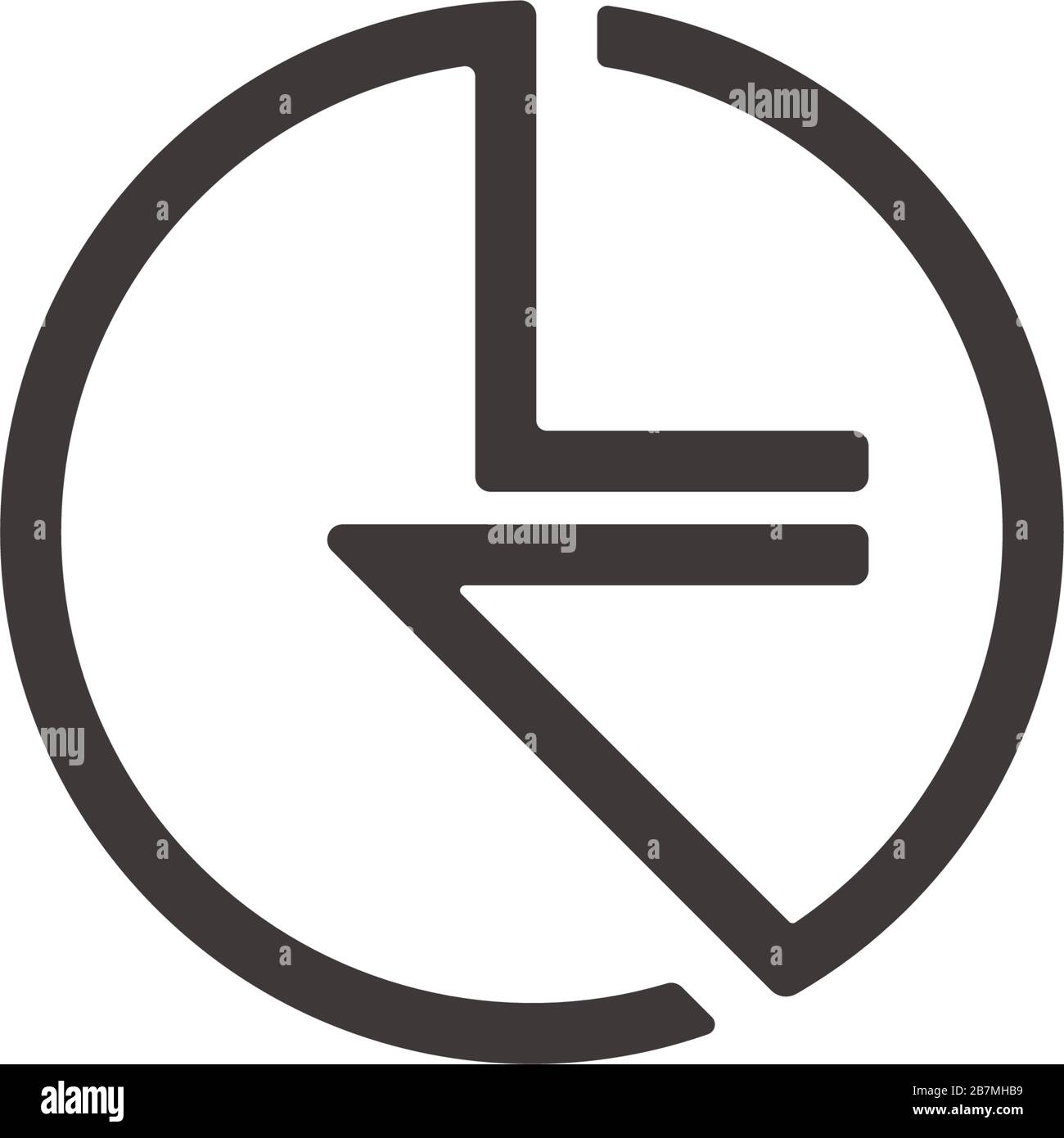 abstract letter LA arrow circle geometric line logo vector Stock Vector