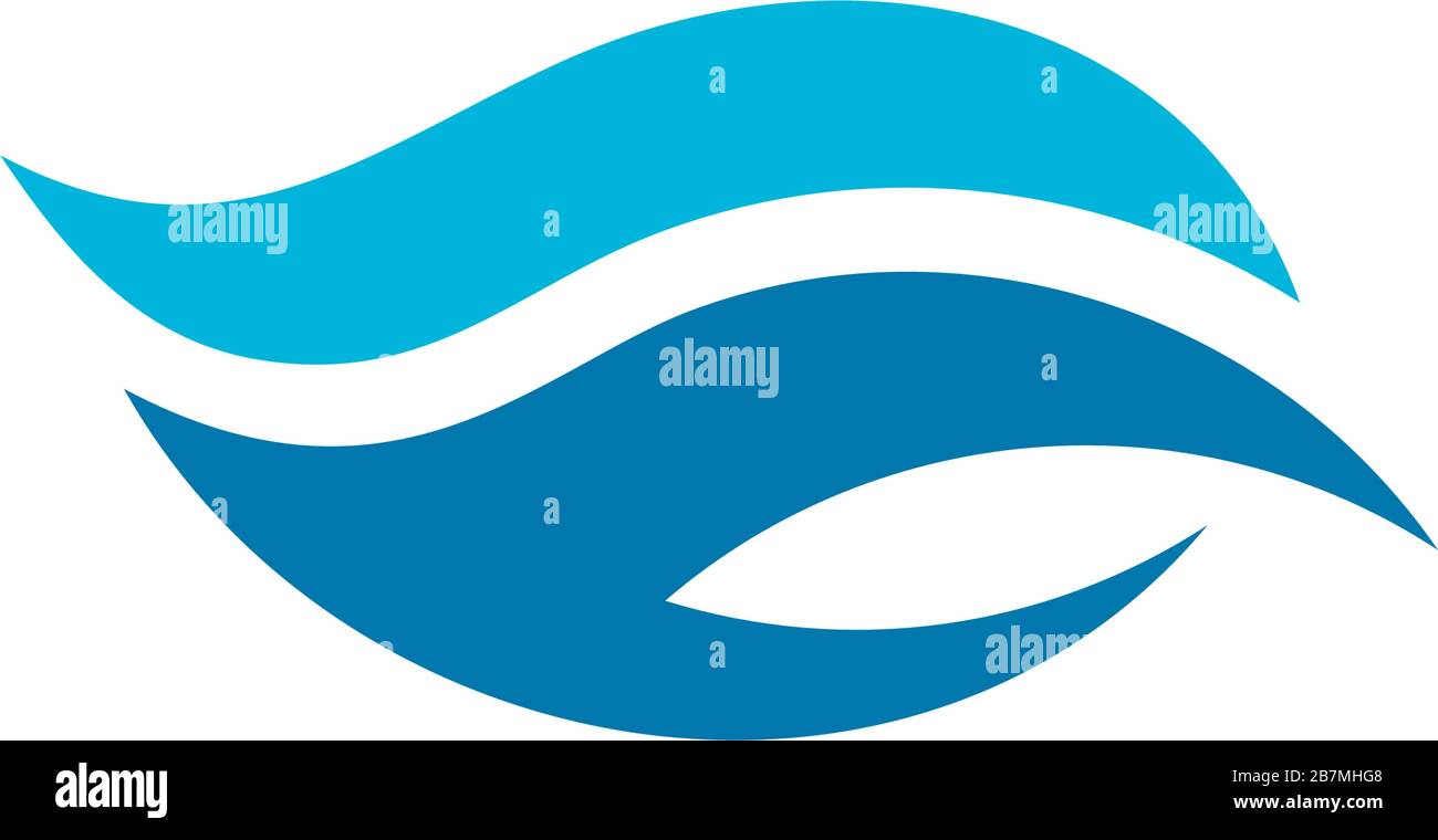 abstract curves blue wave geometric logo vector Stock Vector