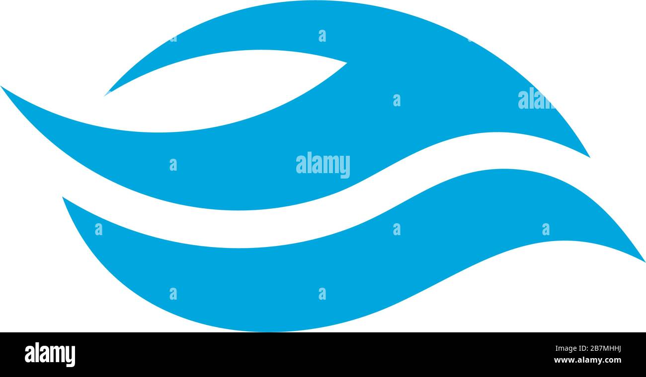 abstract curves blue wave geometric logo vector Stock Vector