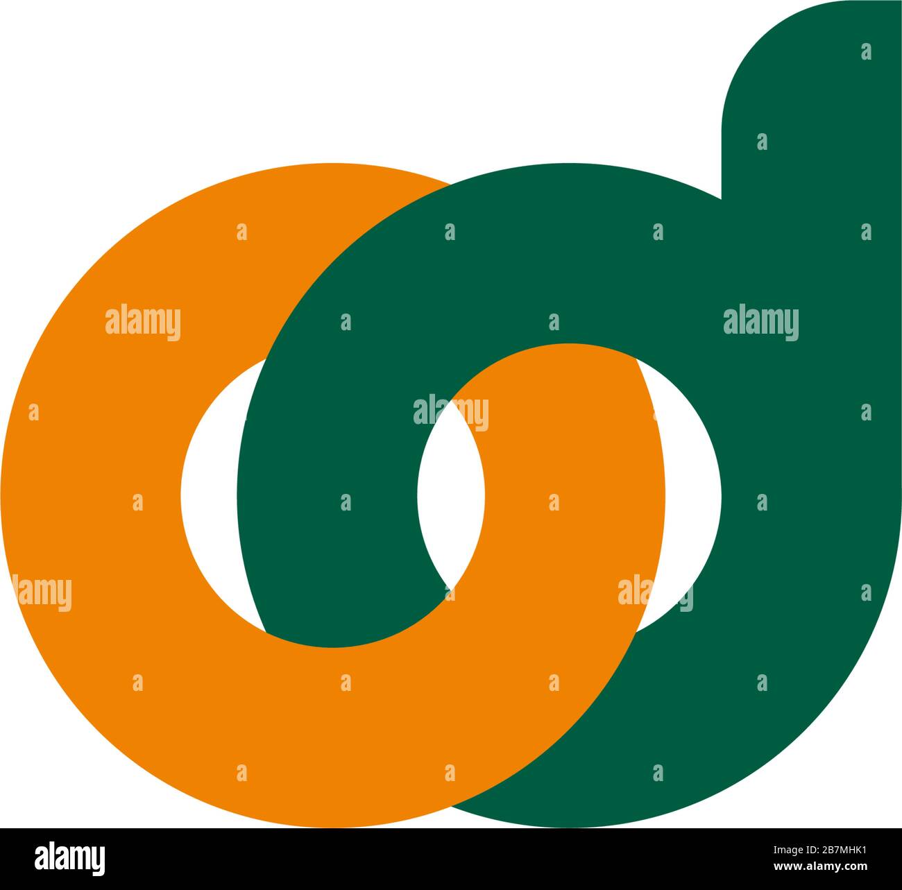 letter od linked colorful overlap design symbol logo vector Stock ...