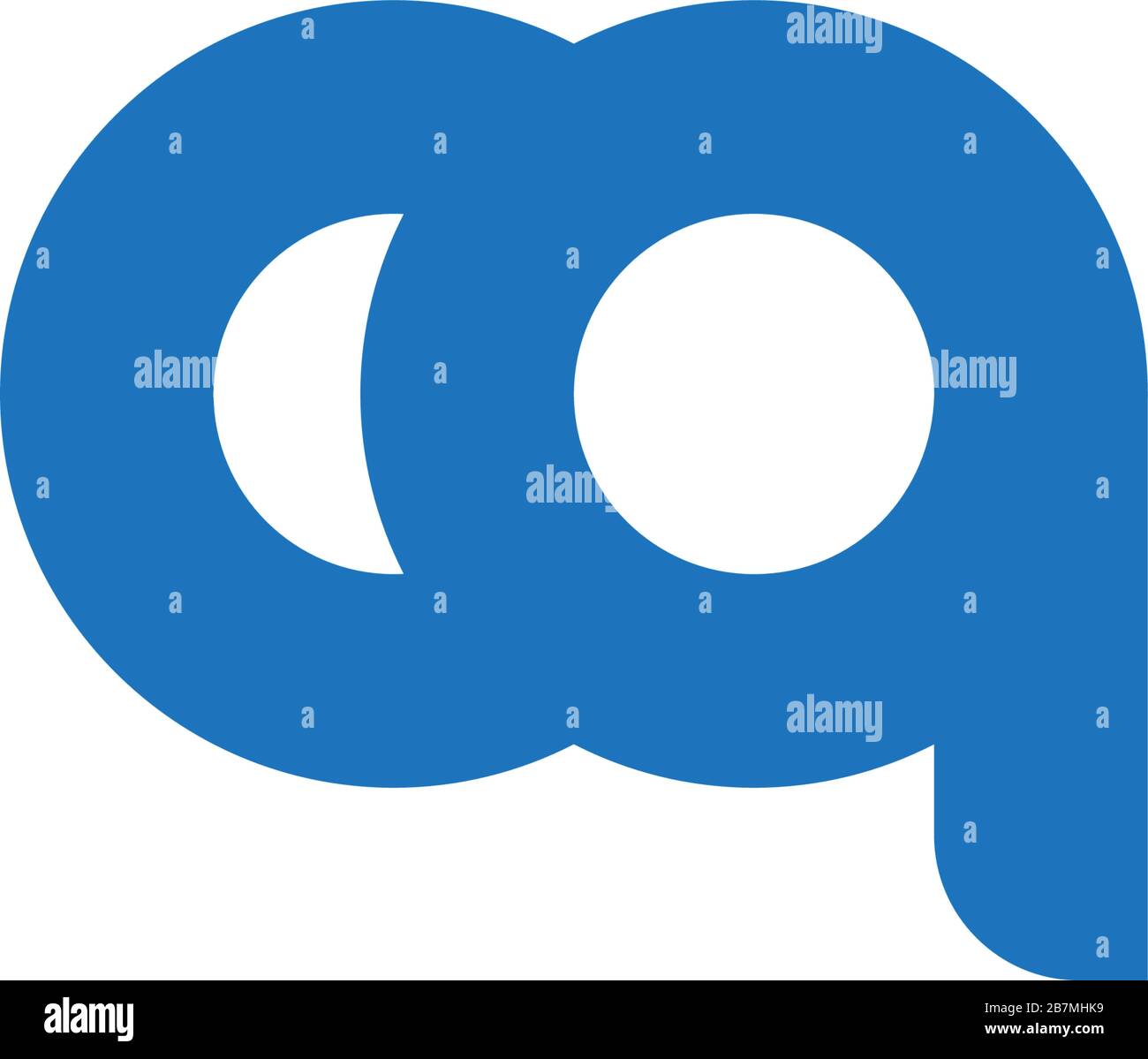 letter oq linked chain simple geometric design symbol logo vector Stock Vector