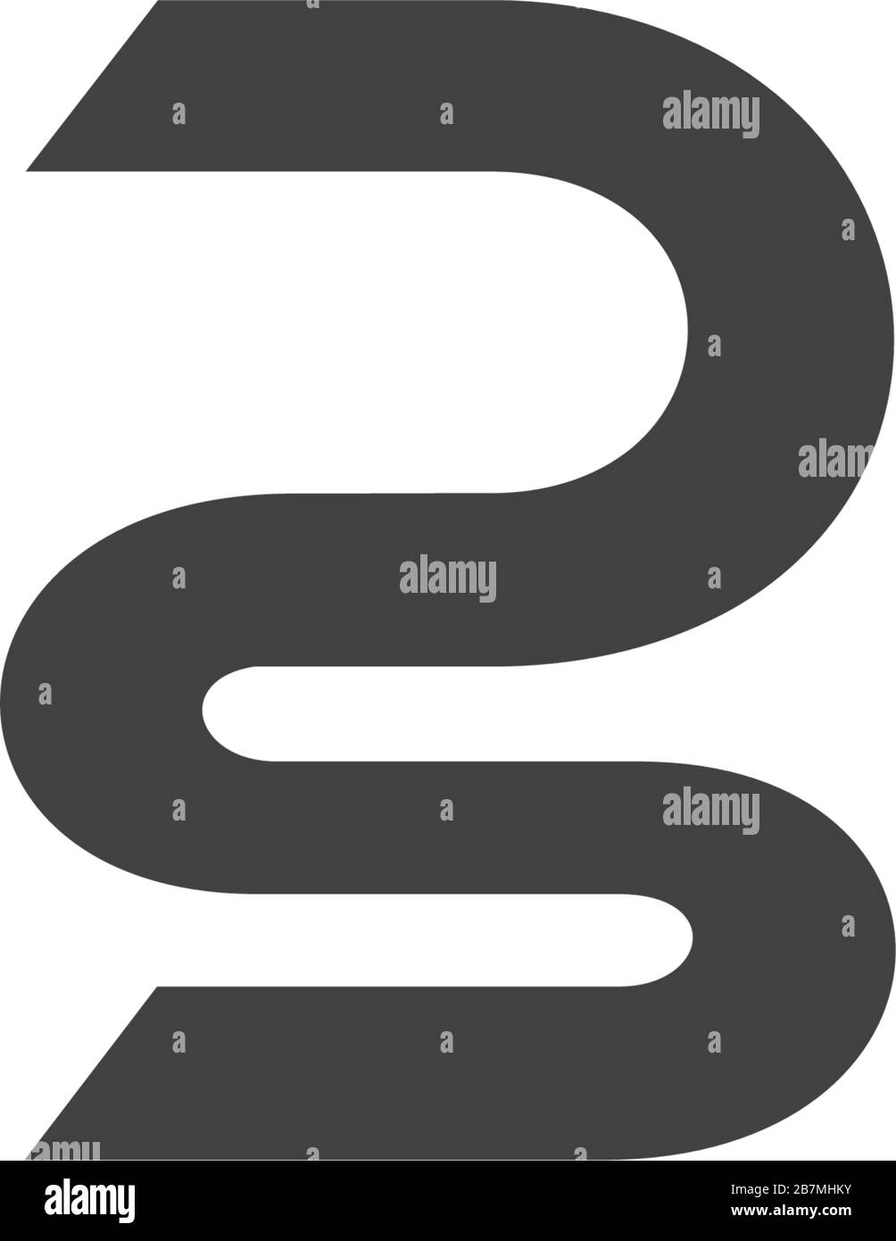 letter rs loop geometric curves simple design symbol logo vector Stock Vector