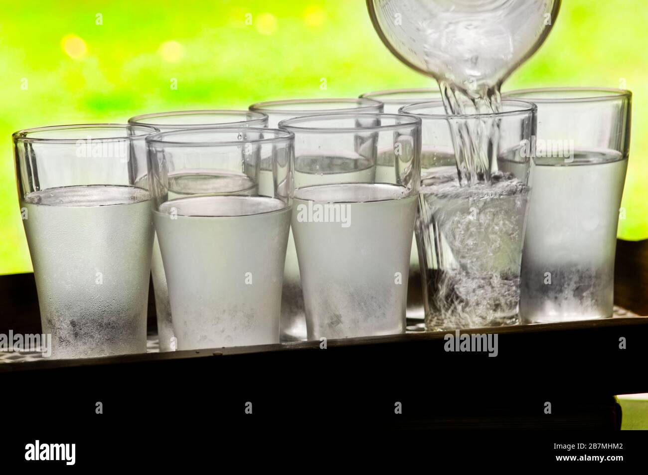 Water is essential to living organisms. It is the most plentiful compound on Earth. Eight glasses a day is recommended for a healthy diet. Stock Photo