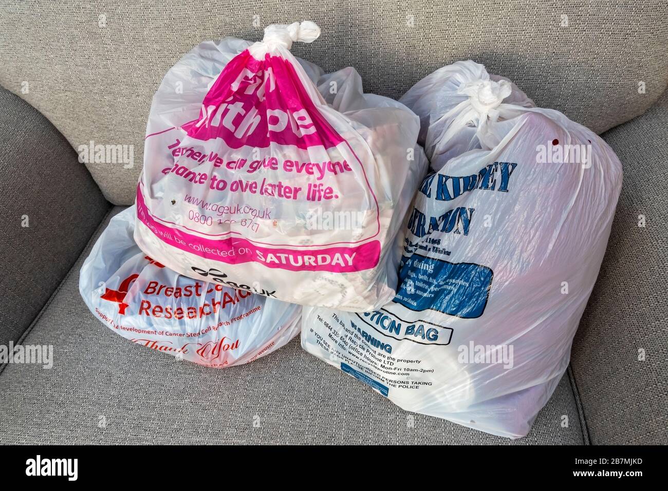 Charity collection bag hi-res stock photography and images - Alamy