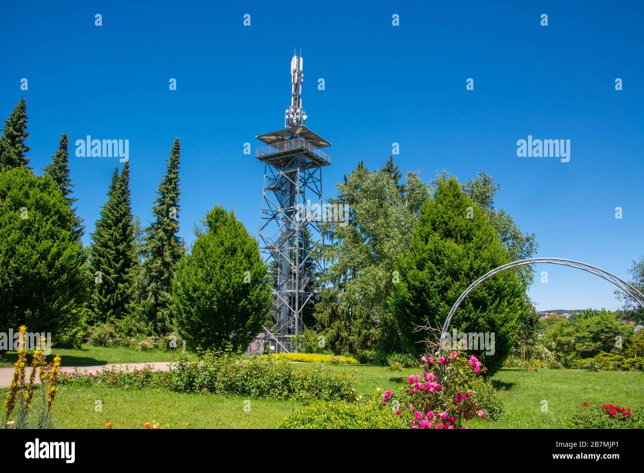Observation Tower Hubenloch in Villingen/ Germany Stock Photo