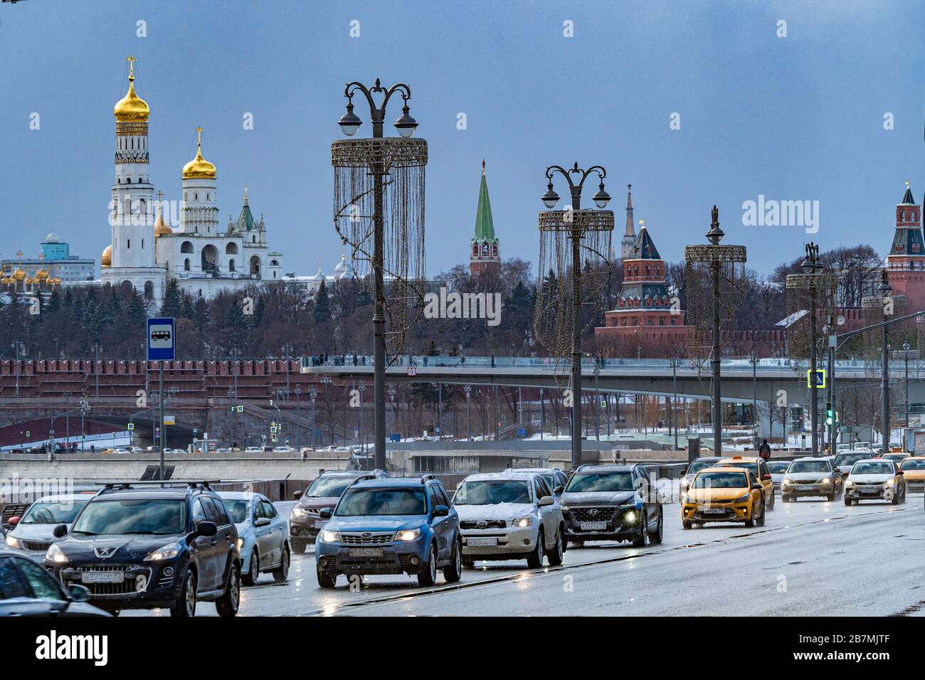Spring snowfall in Moscow, Russia Stock Photo - Alamy