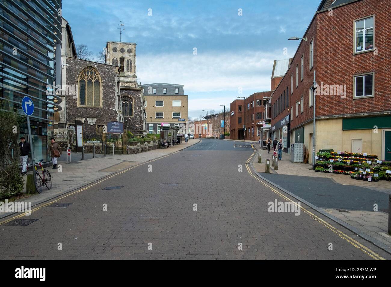 Norwich, Norfolk, UK, 17th Mar 2020. Near empty streets in rush hour in Norwich, Norfolk today due to Coronavirus advice.  Credit Jason Bye/Alamy Live News Stock Photo