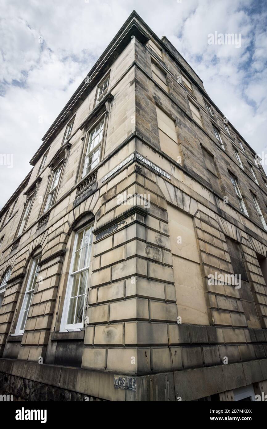 The corner of Drummond Place and Scotland Street in the New Town