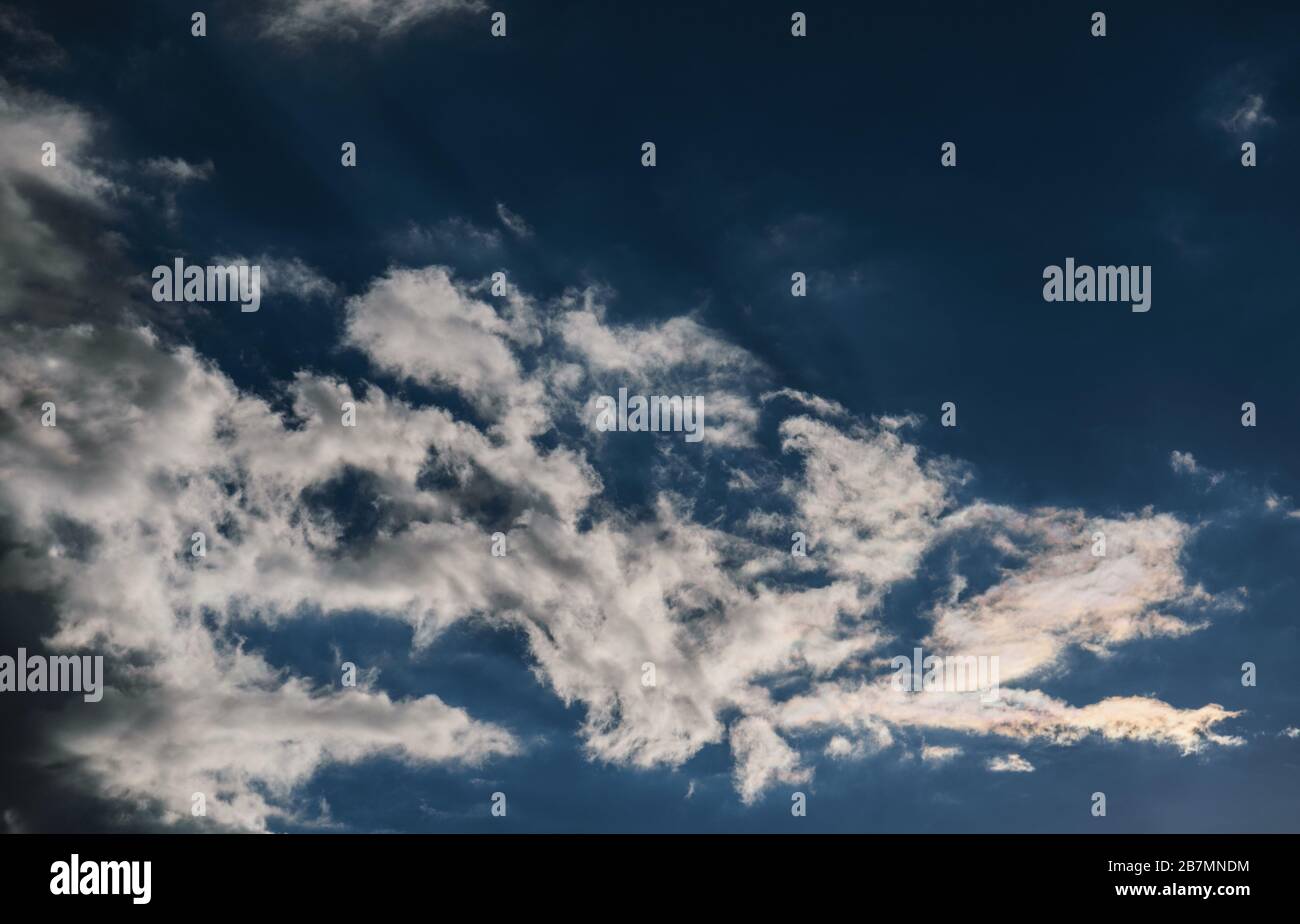 Blue sky with dark clouds. Nature background Stock Photo - Alamy