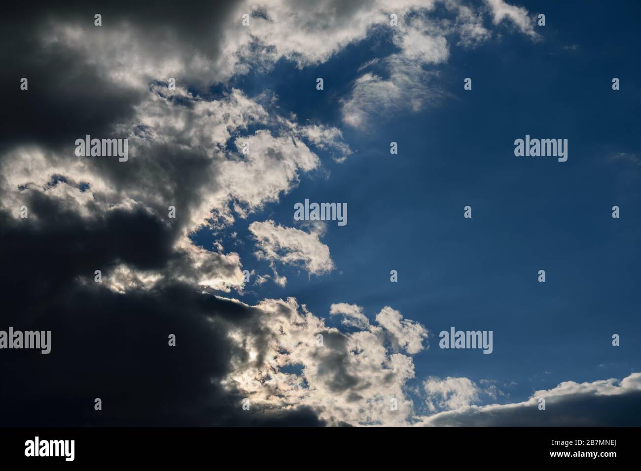 Blue sky with dark clouds. Nature background Stock Photo - Alamy