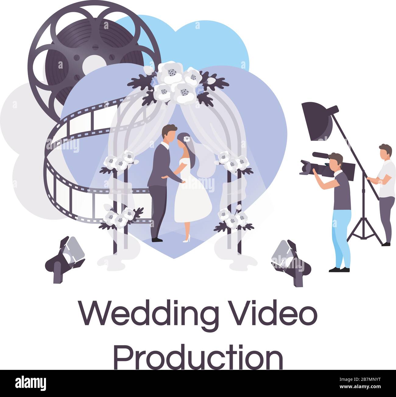 Wedding video production flat concept icon Stock Vector Image & Art - Alamy