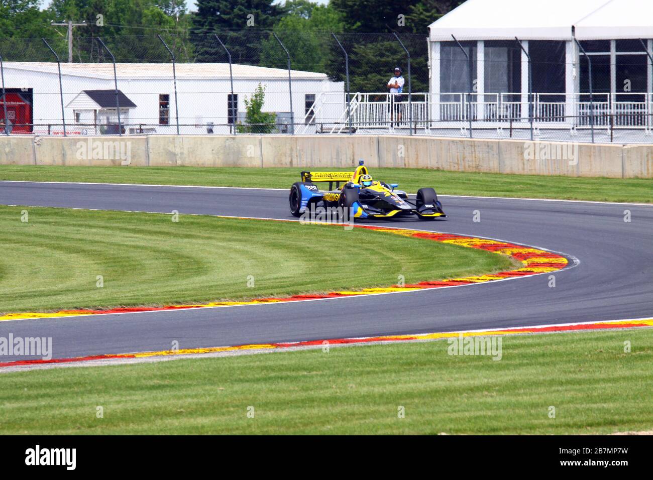 Elkhart Lake, Wisconsin - June 21, 2019: 26 Zach Veach, USA, Andretti Autosport, REV Group Grand Prix at Road America, on course for practice session. Stock Photo