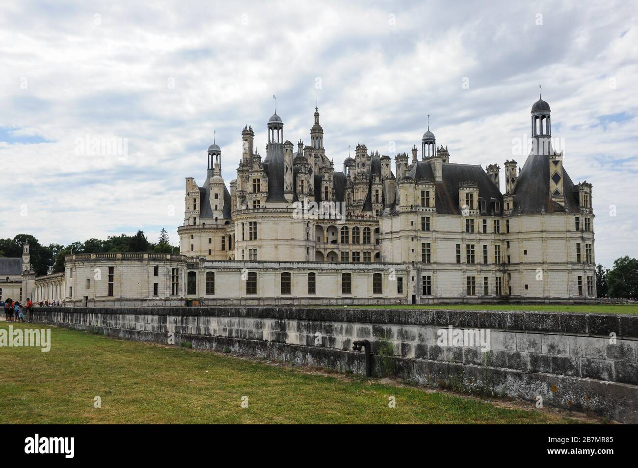 Chambord, France - August 6, 2013: Château de Chambord is the largest château in the Loire Valley, famous for its very distinctive French Renaissance Stock Photo