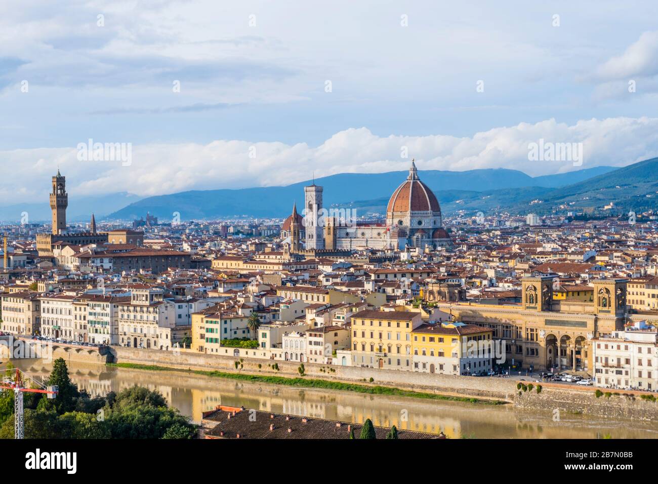 View towards the centre and centro storico, from Piazzale Michelangelo, Florence, Italy Stock Photo