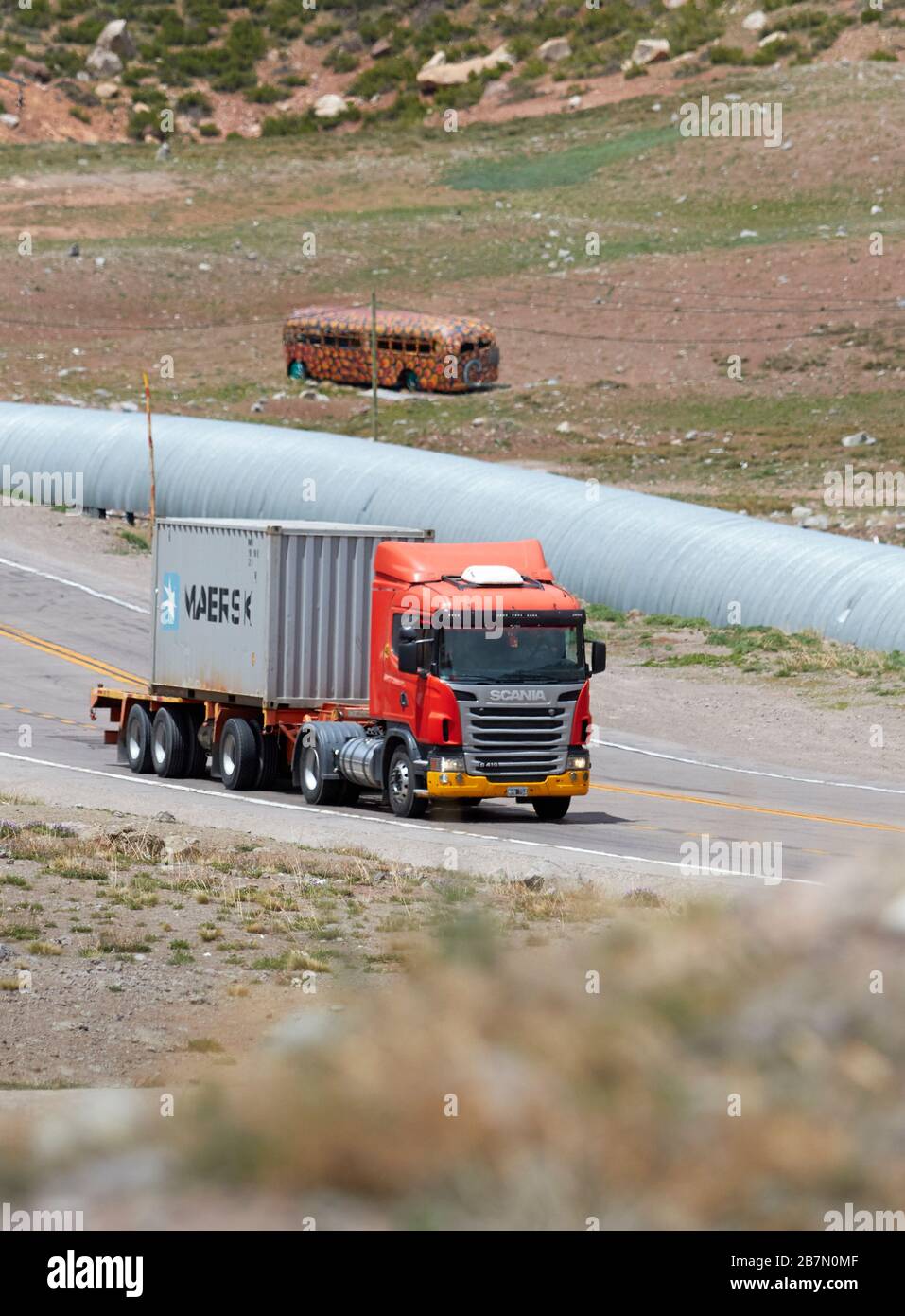 MENDOZA, ARGENTINA, June 10, 2015. Aduana Argentina,customs and migration control from Argentina, Horcones, Las Heras. Foto: Axel Lloret /  www.allofo Stock Photo