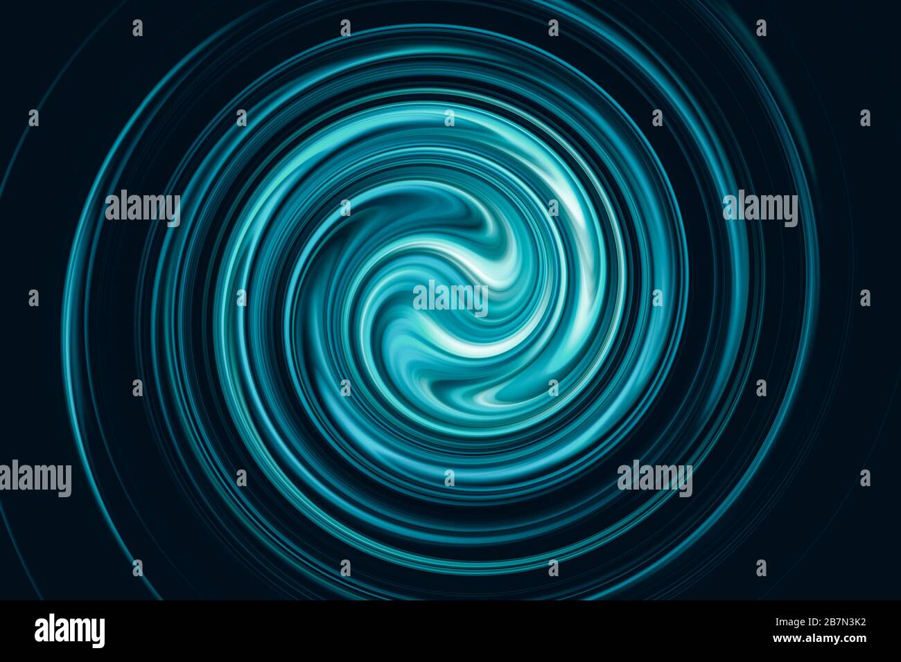 Abstract 3D rendering light blue green circle ring swirl effect ...