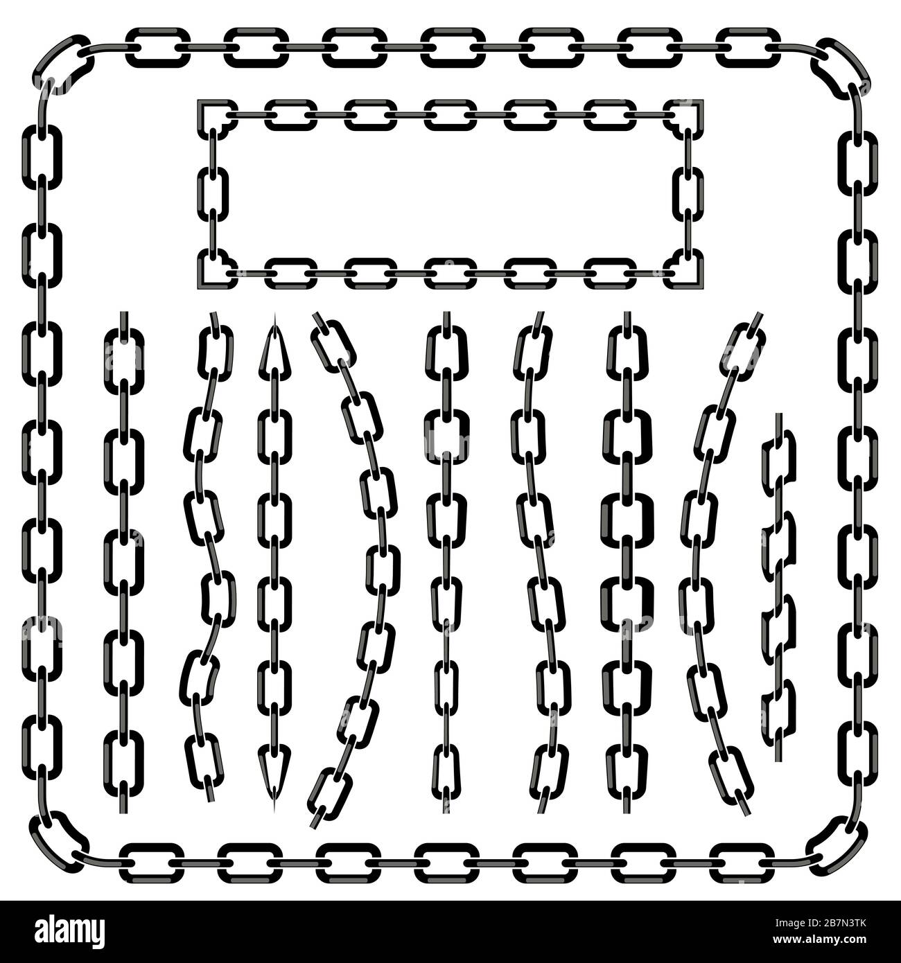 Set of Chain Frames Isolated on White Background Stock Photo Alamy