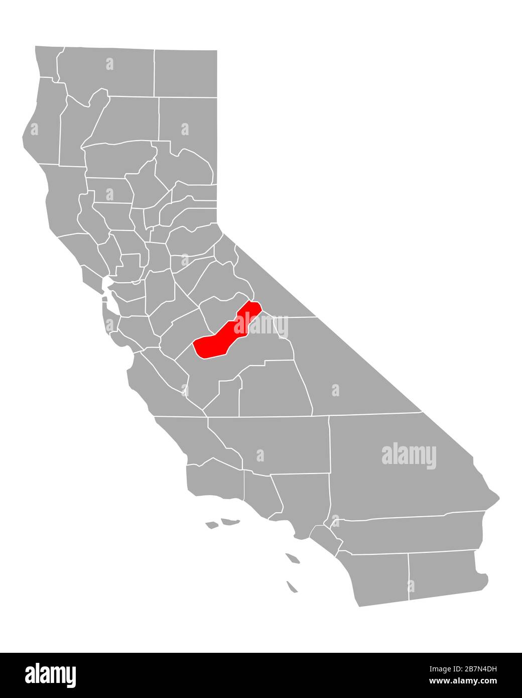 Map of Madera in California Stock Photo