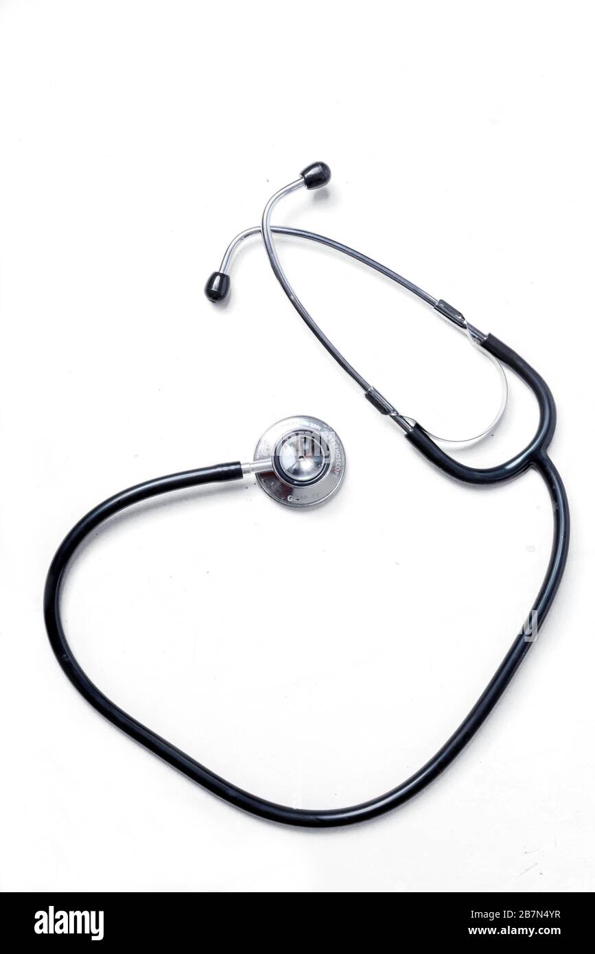 Stethoscope isolated over white background Stock Photo - Alamy
