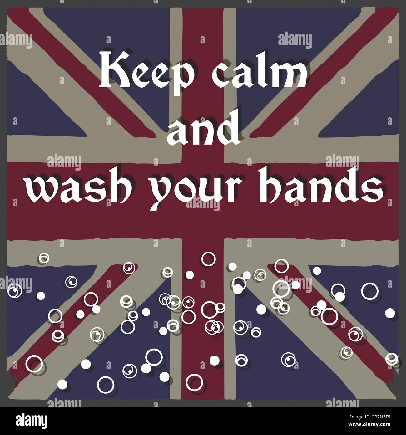 Keep calm and wash your hands label Stock Vector