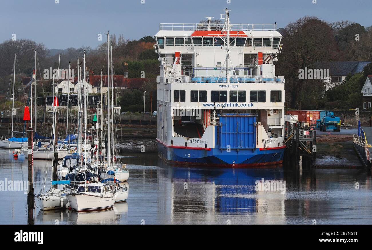 Wightlink Lymington to Yarmouth Ferry Stock Photo