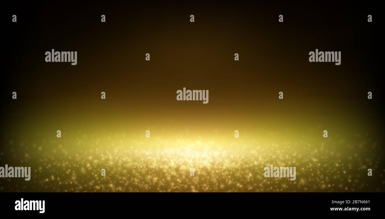 falling glittering dust spotlight, luxury blurred lights bokeh. vector Stock Vector