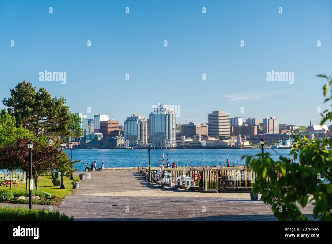View over Halifax Harbour, Nova Scotia, Canada as seen from the Dartmouth waterfront. Stock Photo