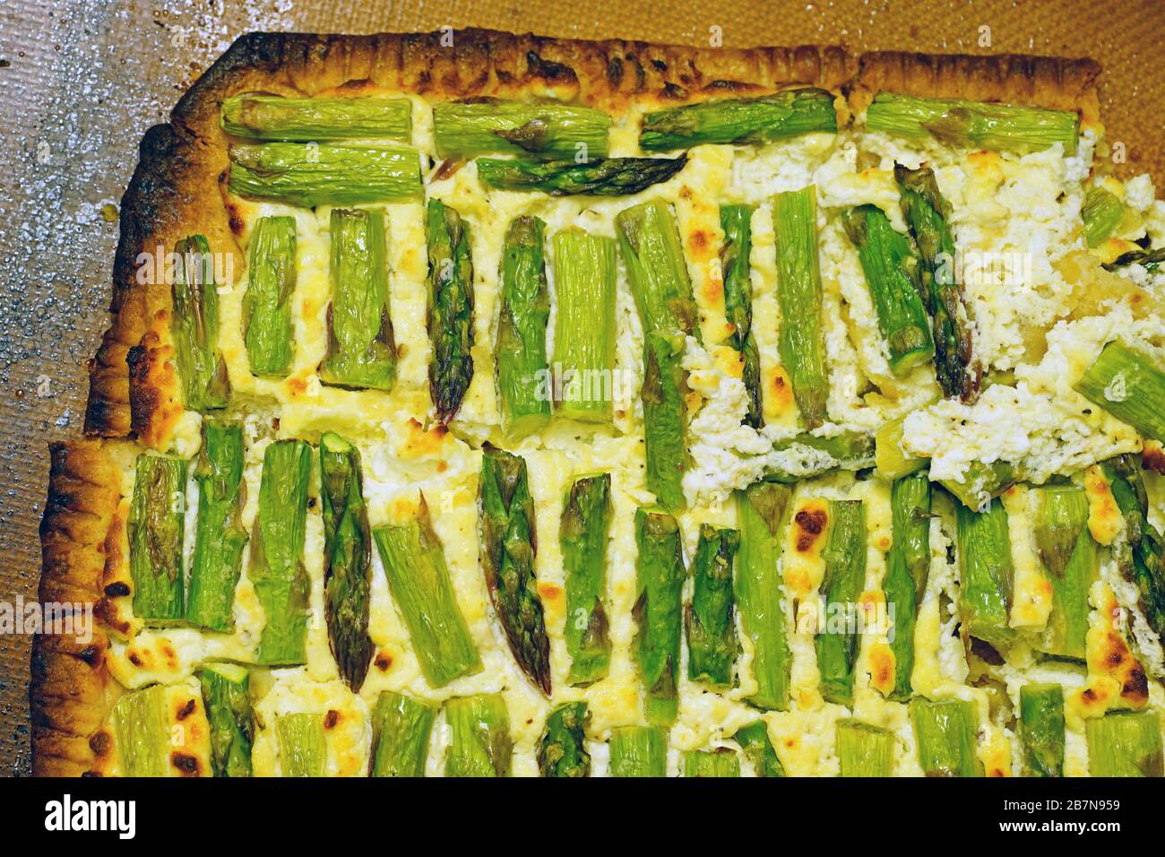 Tasty vegetarian asparagus and goat cheese tart Stock Photo Alamy