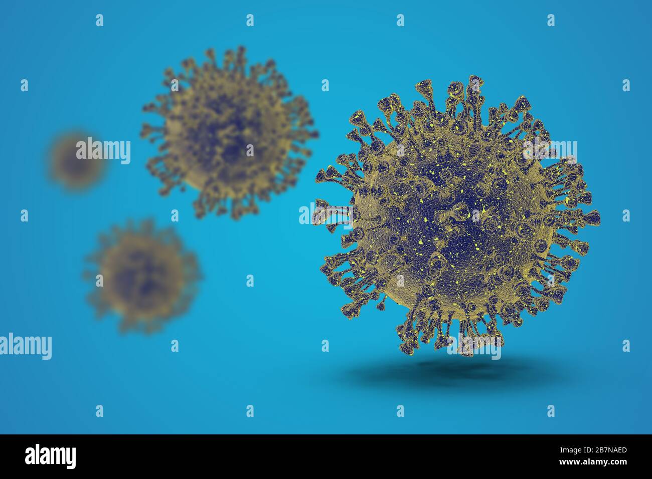 3D illustration COVID-19 on blue isolated background. World Health Organization WHO introduced new official name for Coronavirus. Stock Photo