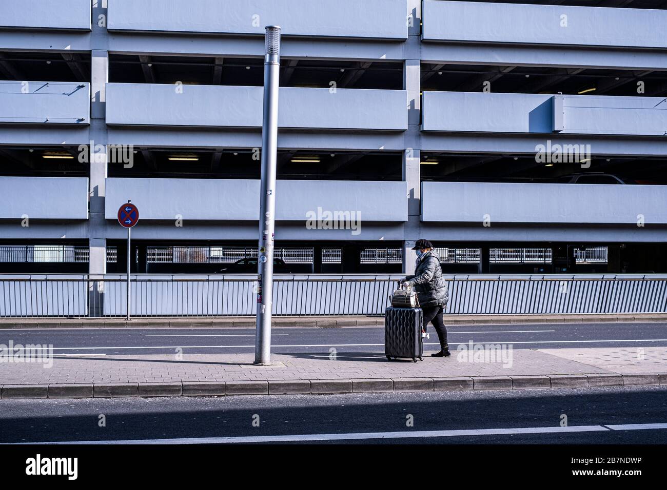 Airport Düsseldorf during the time of corona. Stock Photo