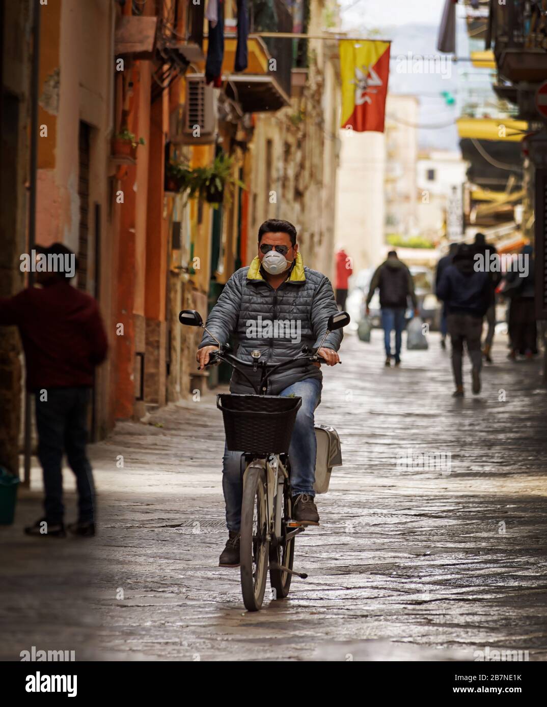 Corona virus pandemic in Palermo, Italy Stock Photo