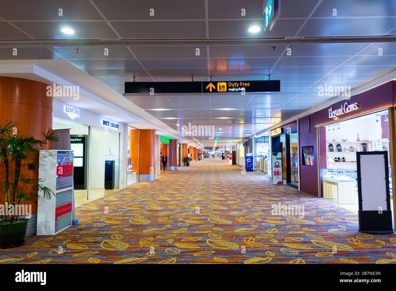 BANGKOK, THAILAND - MARCH 13: Empty deserted terminal in Bangkok airport due to Coronavirus outbreak Stock Photo
