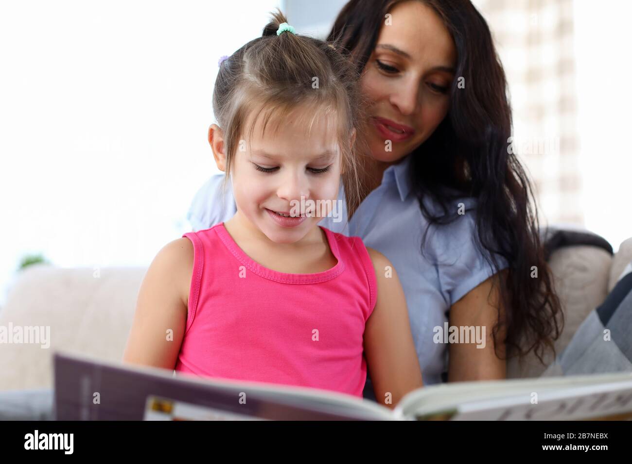 Mommy spending time with girl Stock Photo