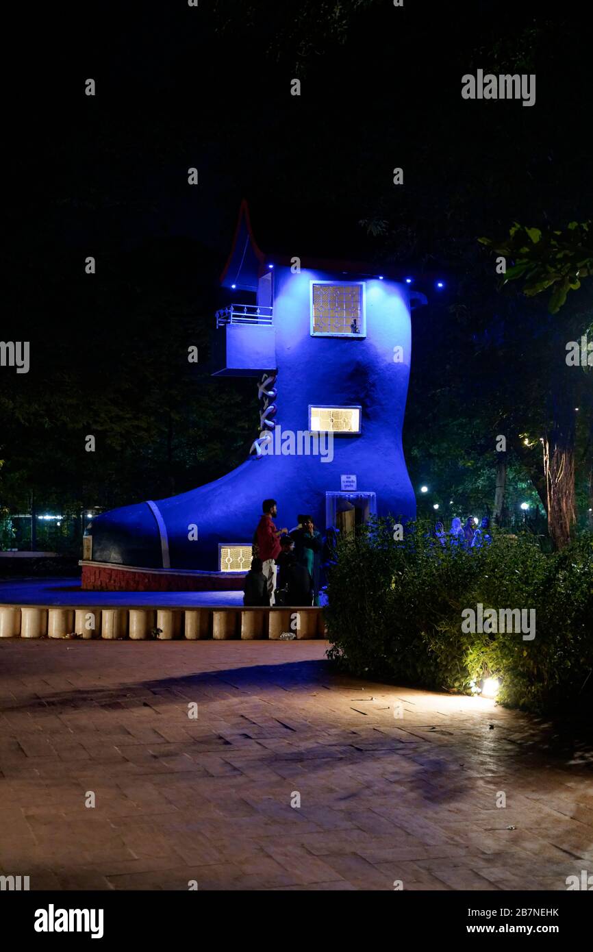 The giant concrete Shoe House for children adjoining Kamala Nehru Park